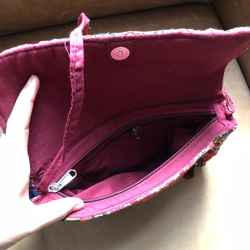 Boho embroidered mirror clutch shoulder bag - Picture 6 of 6